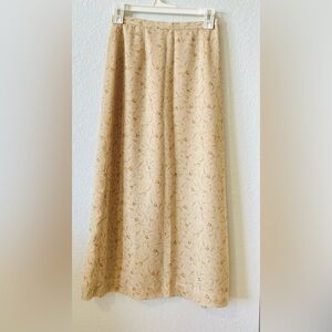 Casual Corner Annex Petite Floral Midi Skirt Size 2 Beige A-Line